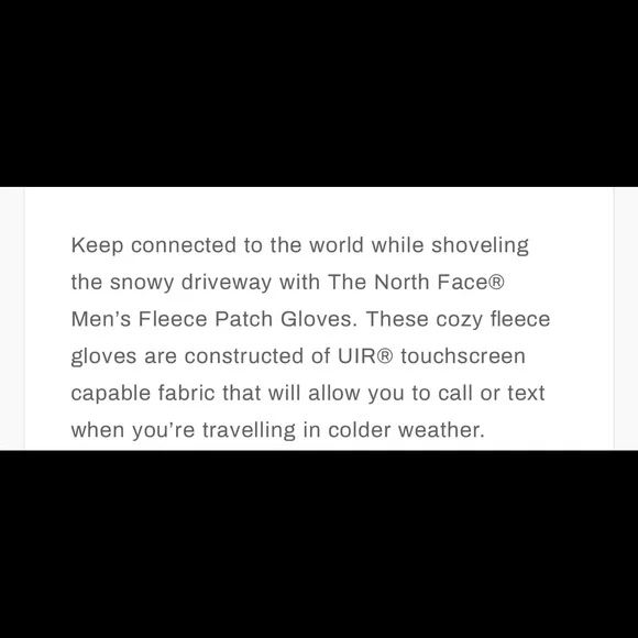 🆕 The North Face Men’s Fleece Patch Gloves Black - Picture 10 of 11